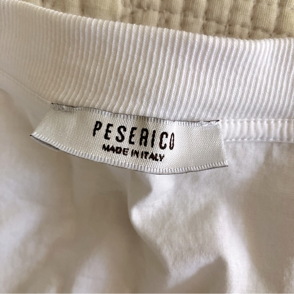 Peserico white sleeveless cotton top with tie at waist - Picture 2 of 7